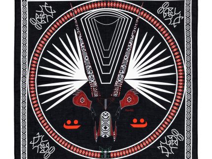 Caracal Bandana In Cotton With Hand-Rolled Edges (100% Cotton).