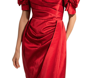 Red Formal Wear Dress - Free Size