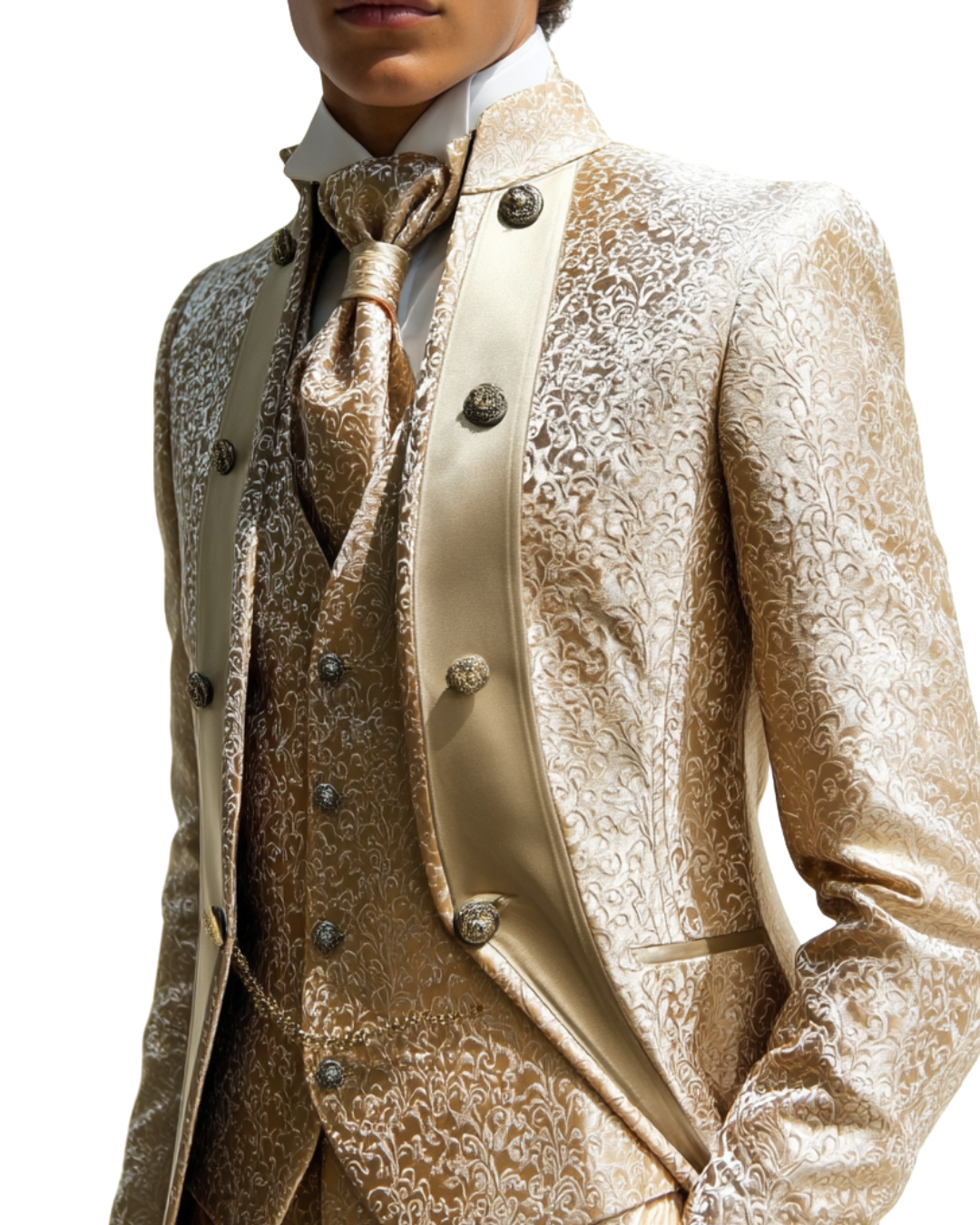 Turquoise Formal Cream Color Suit for Men Size – 48