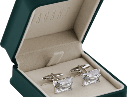 Silver and Diamond Designed Cufflinks 